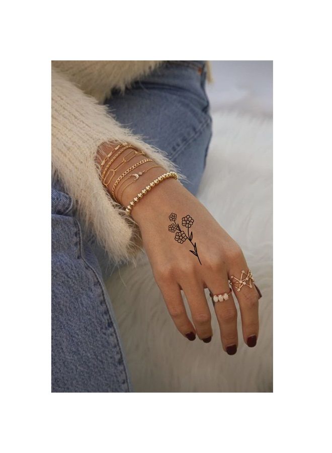 Realistic Temporary Tattoo, 10 Sheets Wild Flower Floral Bouquet Tattoo Stickers for Adult Women Girls Face Body Hand Chest Hip