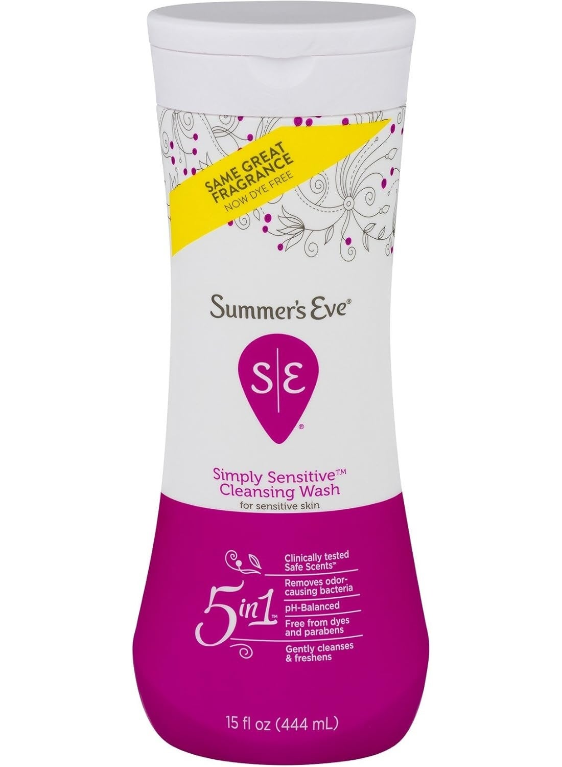 Summer's Eve 5 in 1 Simply Sensitive Feminine Cleansing Wash for Sensitive Skin 444ml