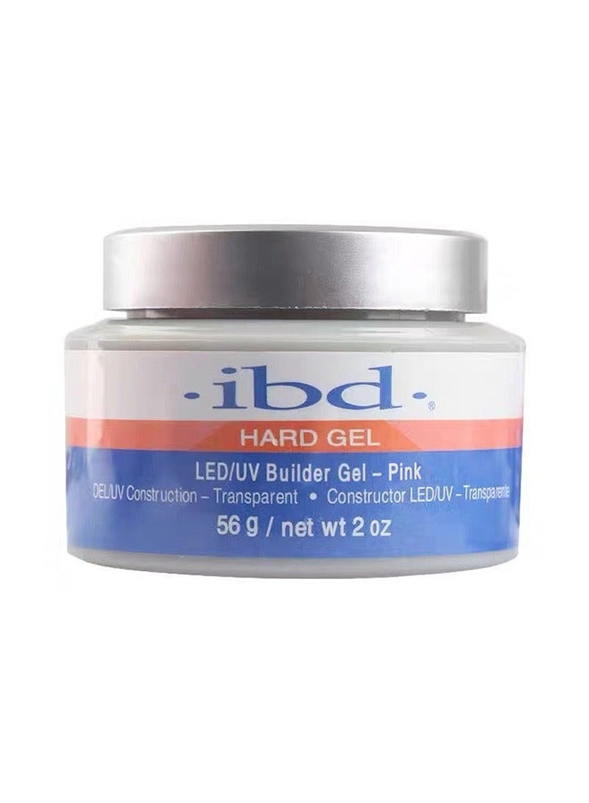 IBD LED/UV Gels Builder Gel Pink, 2 oz, Nail Model Glue Extension Glue Nail Polish Glue Phototherapy Reinforcement Nail Glue Clear Gel Sticky Drill