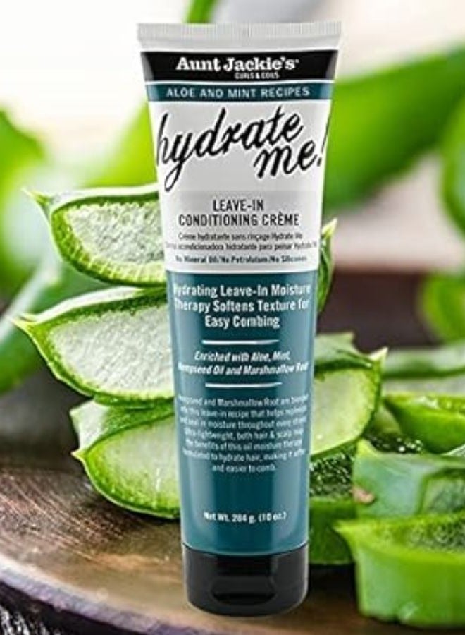 Aloe Mint Recipes Hydrate Me Ultra-Lightweight Moisturizing Hair Cream with Hemp Seed and Marshmallow Root 10 oz