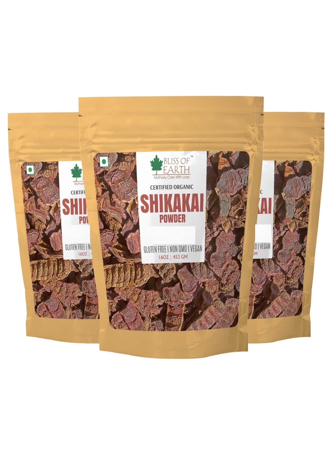 100% Pure & Natural Shikakai Powder 453g Acacia Concina Gorgeous hair Naturally Traditional Hair Cleanser and Conditioner Complete Hair Care Pack of 3