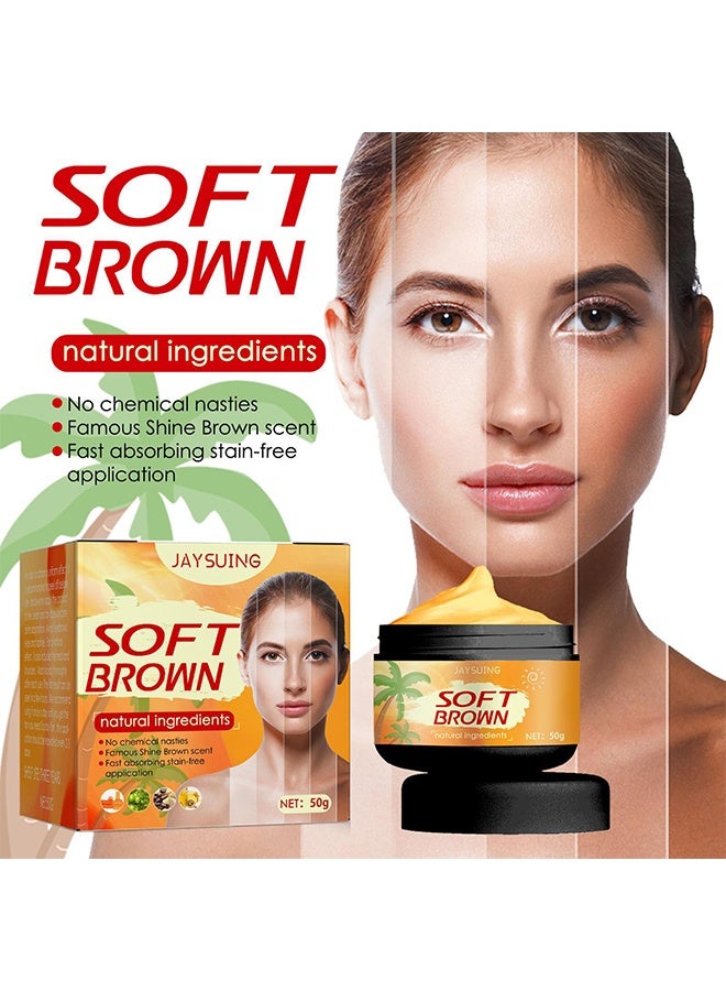 Soft Brown Tanning Accelerator Cream Intensive Tanning Gel For Outdoor Sun Achieve Natural Tan Skin 50g