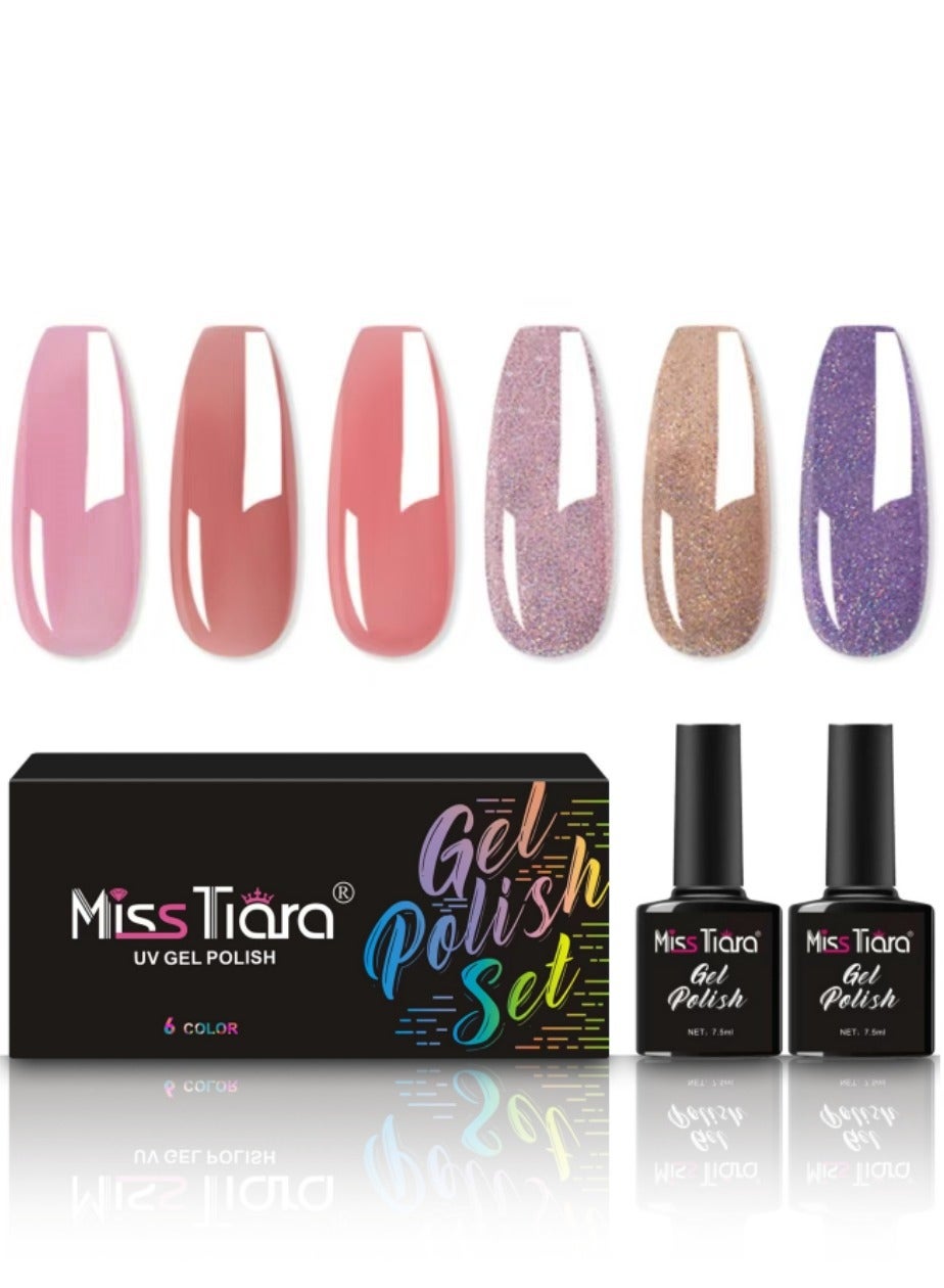 6-Piece UV and LED Nail Gel Polish Set