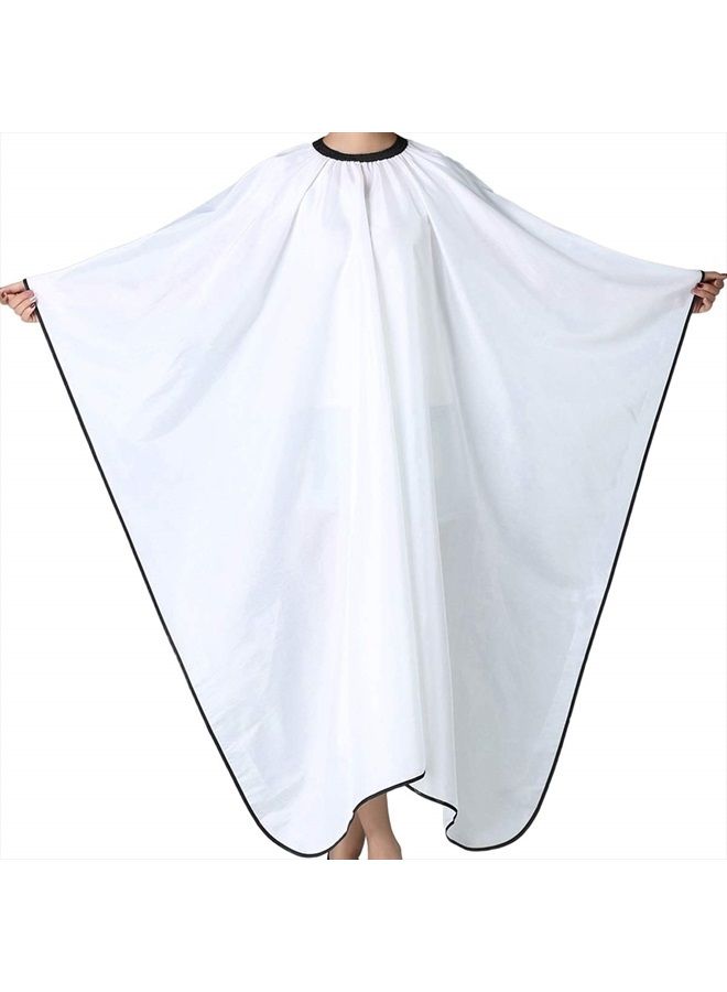Barber Cape, Iusmnur Professional Hair Salon Cape with Adjustable Metal Clip, Shampoo Hair Cutting Cape for Barbers and Stylists - 55 x 63 inches (White)