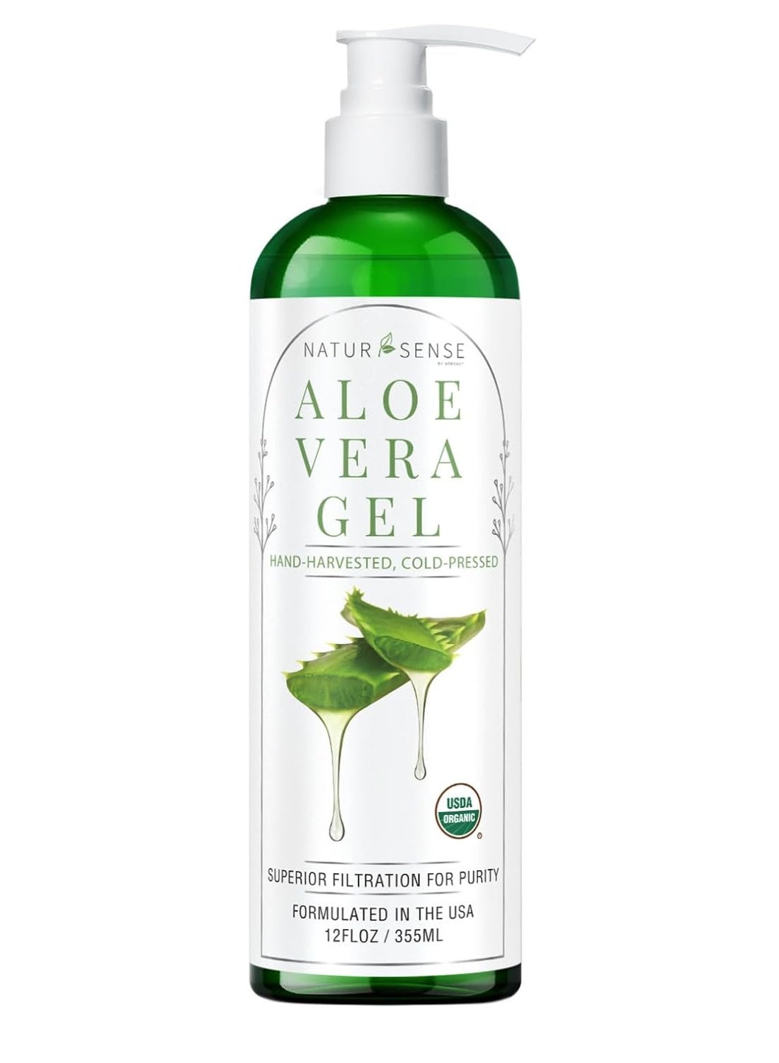 USDA Organic Aloe Vera Gel from 100% Pure Aloe 12 oz