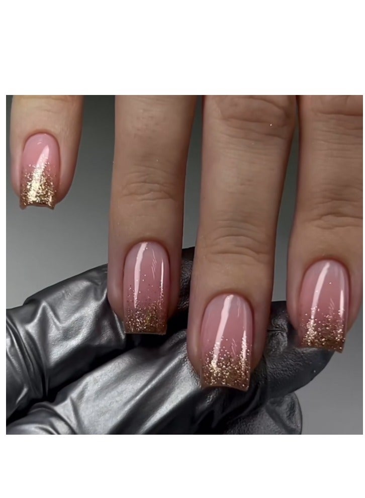 24 Piece Press On Nail,Fashionable And Elegant,Manicure Wearable Fake Nail Stickers Removable Finished Nail Accessories,Fake Acrylic Nails With Kit.