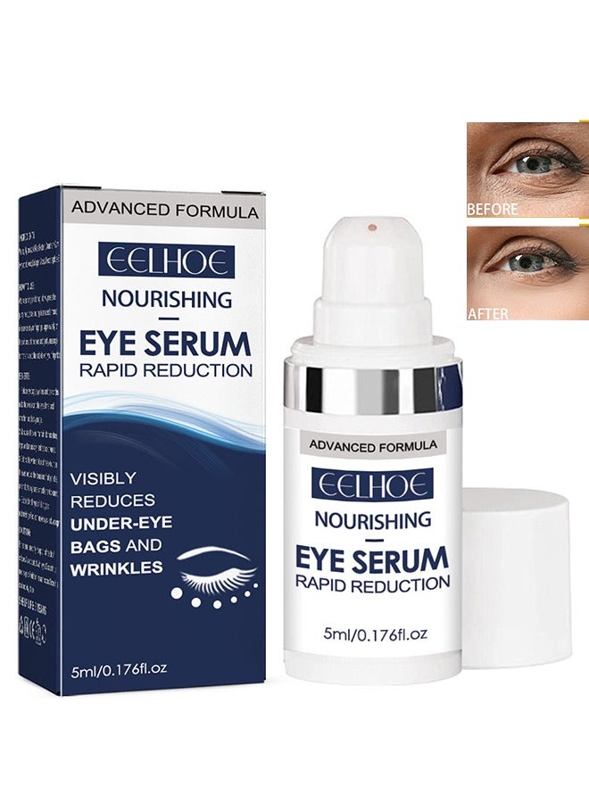 Nourishing Eye Serum Rapid Reduction,Rapid Reduction Eye Serum - Anti Aging Serum Visibly Reduces Under-Eye Bags, Wrinkles, Dark Circles, Fine Lines & Crow's Feet Instantly 5ml