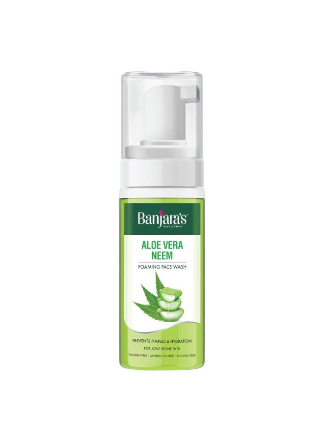 Banjara's Aloe Vera Neem Foaming Face Wash Prevents Pimples & Hydration For Acne Prone Skin 150ml