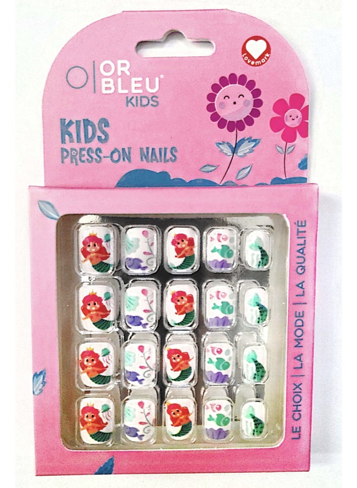 OR BLEU KIDS PRESS -ON NAILS - 20 PCS