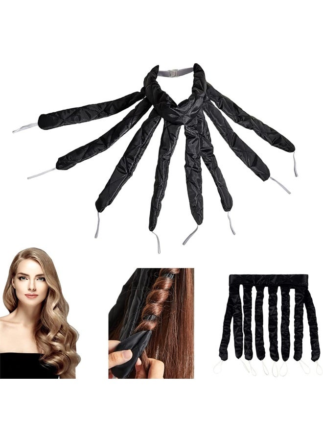 Heatless Hair Curlers, Octopus Curler Heatless Headband,Head-Mounted Sleep Curling Headband,for Women Curls Wave to Sleep,Black