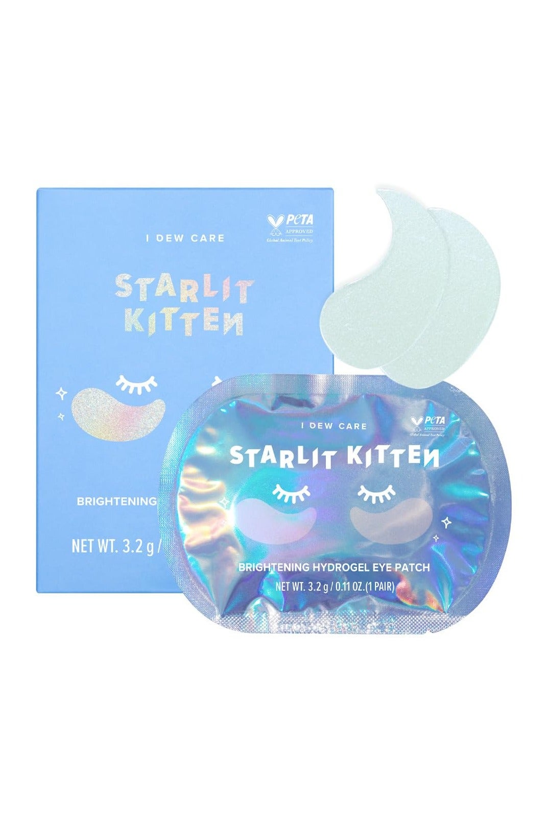 Hydrogel Eye Patch - Starlit Kitten | Korean Under Eye Patches for dark circles and puffy eyes, Smooths Puffy Eyes, Eye wrinkle patches, Dermatologically Tested, (5 EA)