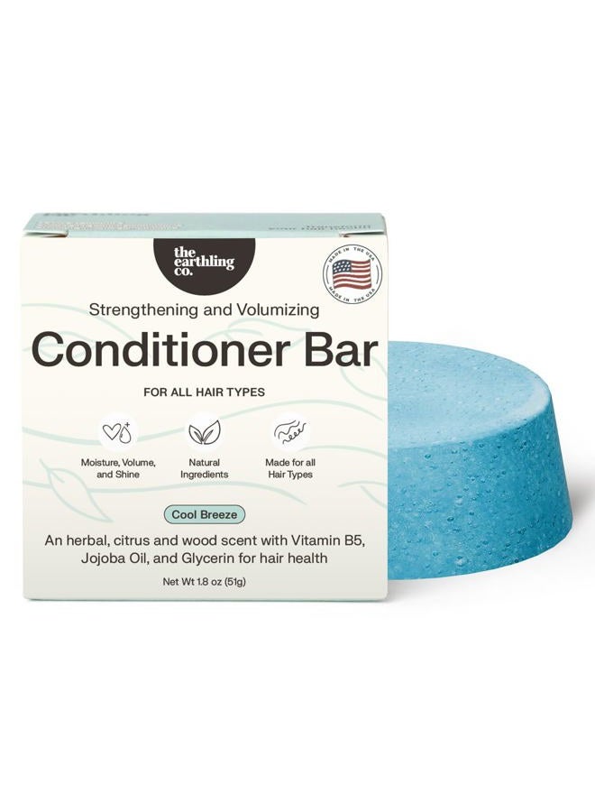 Conditioner Bar - Promote Hair Growth, Strengthen & Moisturize All Hair Types - Paraben & Sulfate Free formula with Natural Ingredients for Dry Hair (Cool Breeze, 1.8 oz)