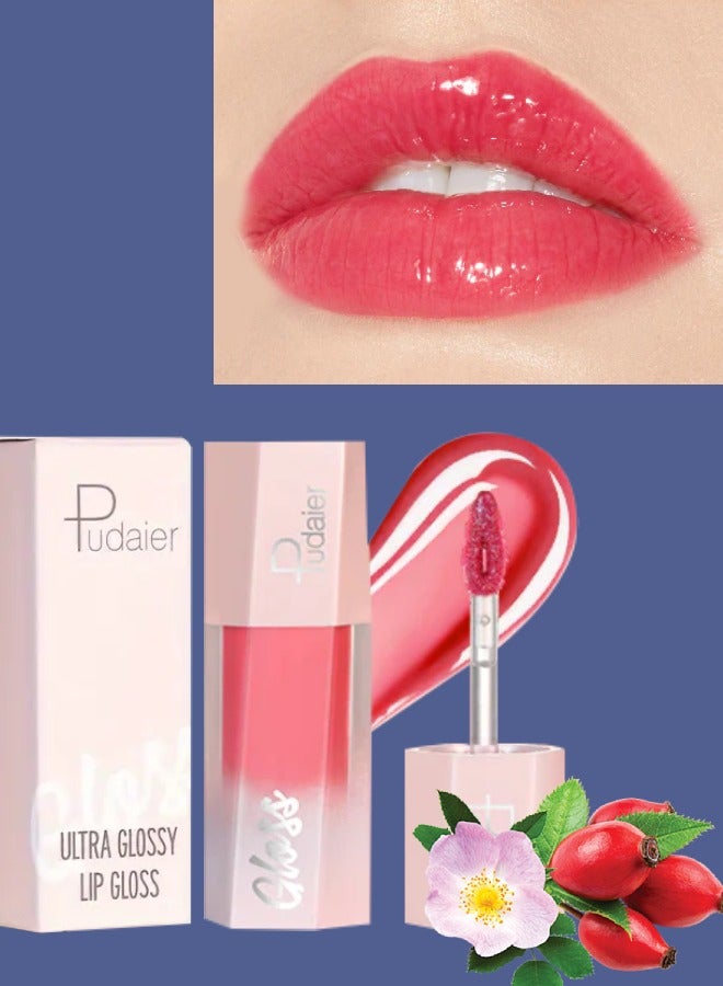 Ultra Glossy Lip Gloss Diamond Matte Lip Oil Gloss Glitter Metallic Liquid Lipstick Glitter Shimmer Lip Glaze |Shimmery Finish High Pigment Long Lasting Lip Gloss Tint Makeup 08