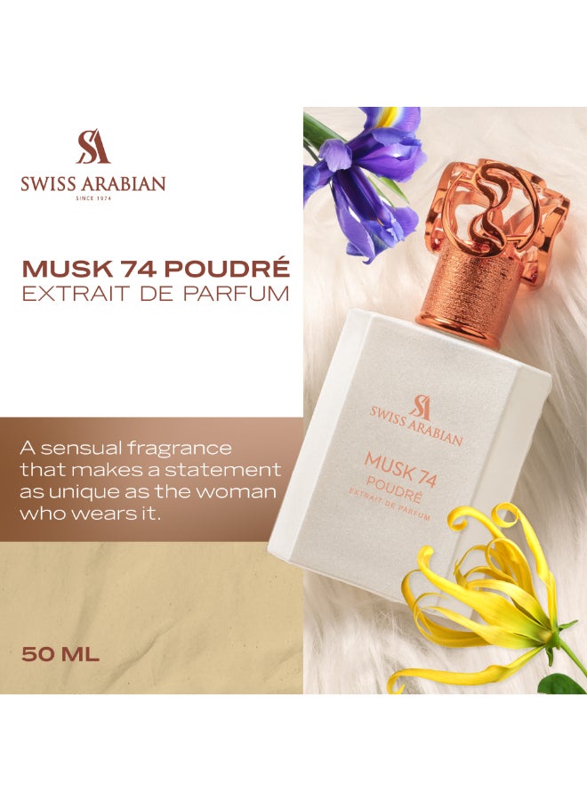 Musk 74 Poudre Extrait de Parfum, 50ml, Premium Quality Perfume, Unisex Fragrance, Musky, Floral, Powdery Scent with Aldehydic Notes, Luxurious Blend Perfume for Women and Men - image 2