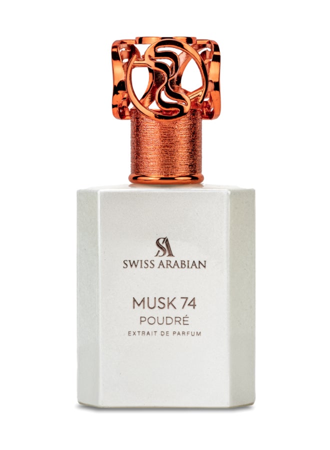 Musk 74 Poudre Extrait de Parfum, 50ml, Premium Quality Perfume, Unisex Fragrance, Musky, Floral, Powdery Scent with Aldehydic Notes, Luxurious Blend Perfume for Women and Men