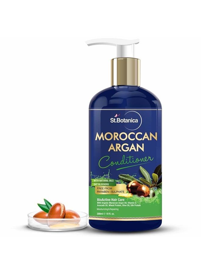 StBotanica Moroccan Argan Hair Conditioner - With Organic Argan Oil & Vitamin E (No Sulphate, Paraben) 300ml