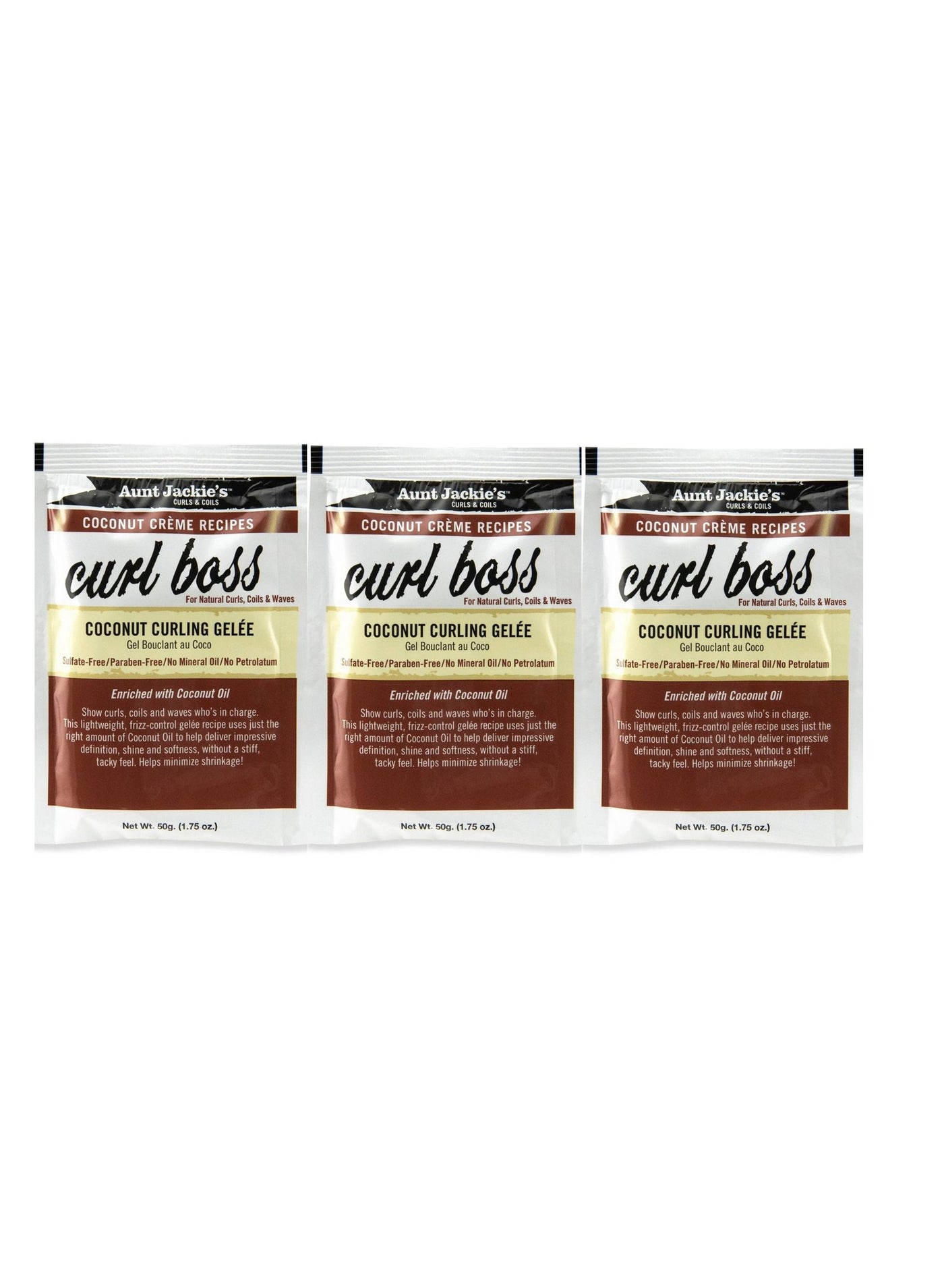 Curl Boss Coconut Curling Gel 50g (Pack of 3)
