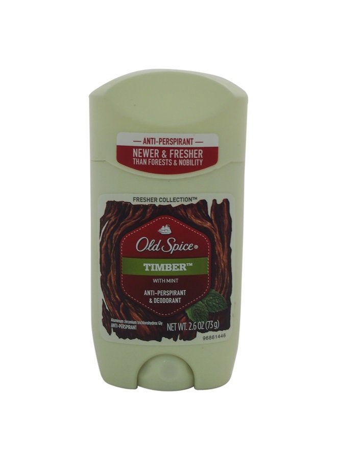 Fresher Collection Invisible Solid Men's Antiperspirant and Deodorant, Timber, 2.6 Ounce