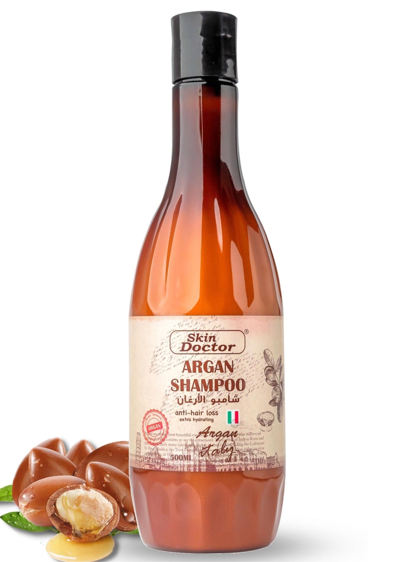 Moroccan Argan Oil Shampoo - Cold-Pressed Argan Oil to Help Moisturize Soften & Strengthen Hair for Damaged & Dry Frizzy Hair - Anti Hair Loss - Extra hydrating - Anti-Aging Hair Care (500 ml)