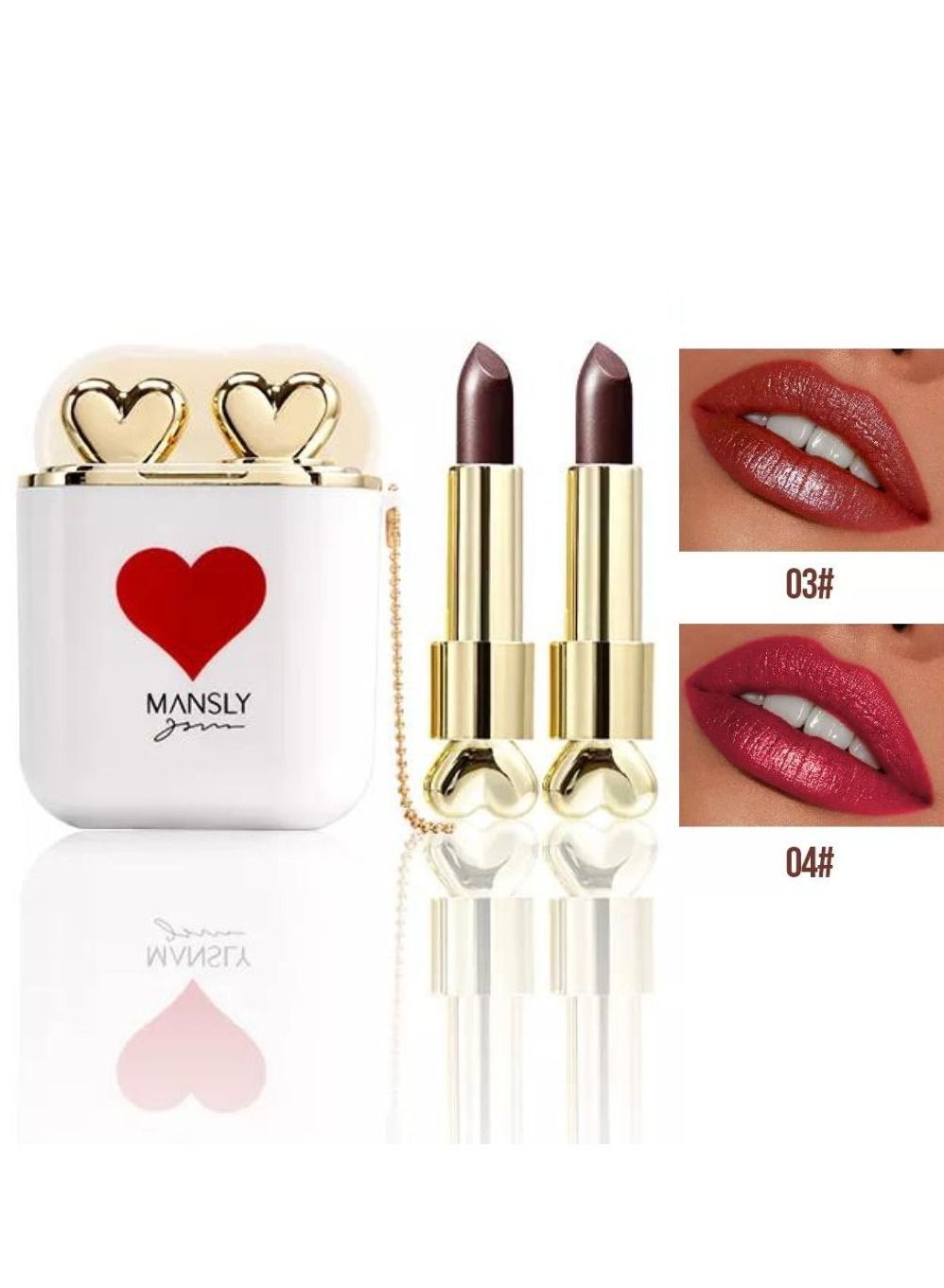 Lipstick Dual Color Silky Velvet Matte 2Pcs by Heng Fang
