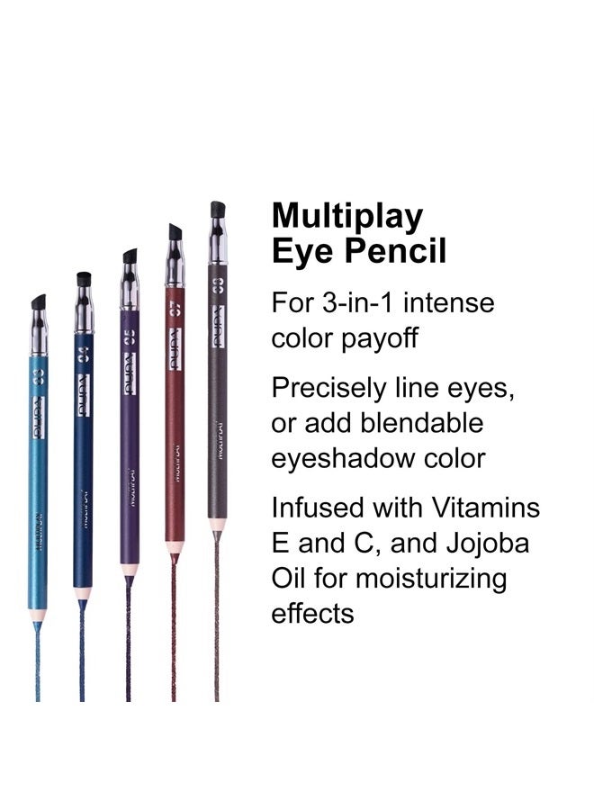 PUPA Milano Multiplay Triple-Purpose Eye Pencil - For Three Purposes - To Perfectly Line The Eyes - To Make Them Look Intense - For Perfectly Blendable Pure Color - Smooth Texture - 09 Black - 0.04 Oz