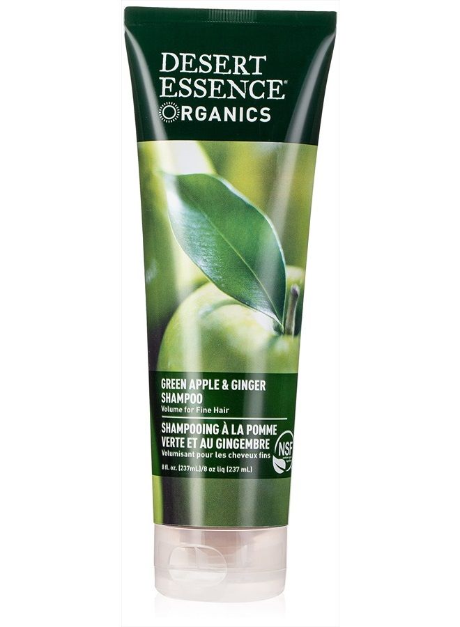 , Apple & Ginger Shampoo 8 fl. oz. - Gluten Free - Vegan - Cruelty Free - Volumizing - Fuller Hair - Revitalizes Scalp - Cleansing