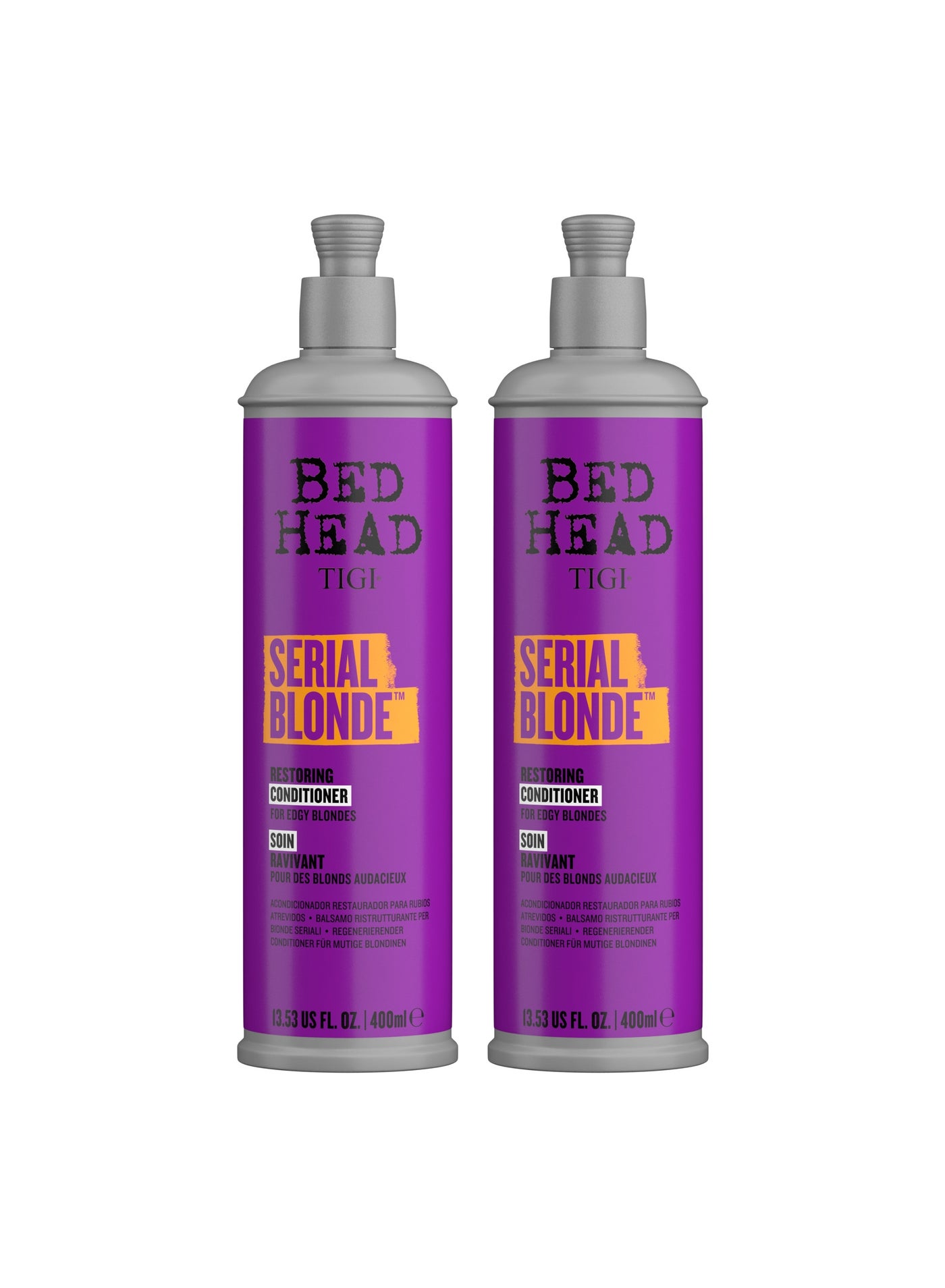 Serial Blonde Conditioner - Ideal for Natural and Coloured Blonde Hair - Strengthen Blonde Hair, 400 ml, 2 Pack