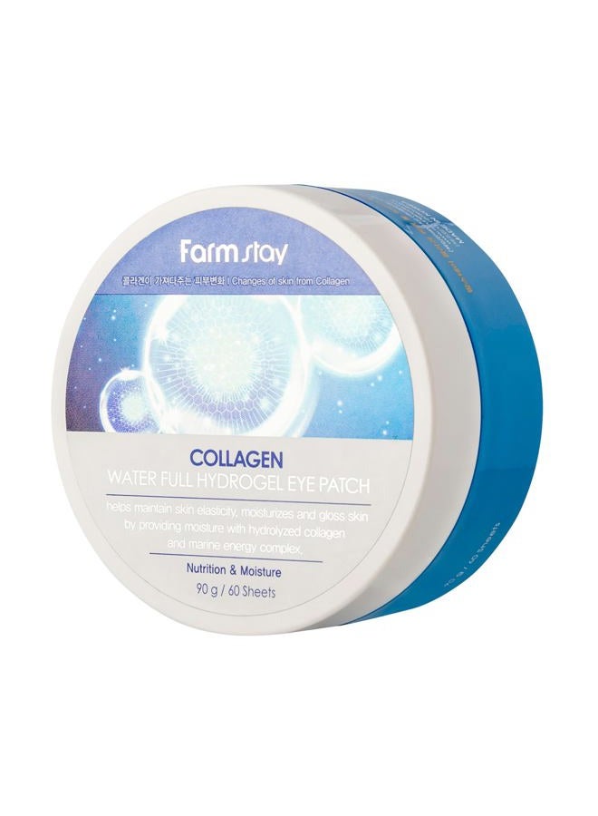 Collagen Water Full Hydrogel Eye Patch - Hydrating Under Eye Mask with Collagen - Refreshes Tired Undereyes - Promotes Collagen Production - 60 pc