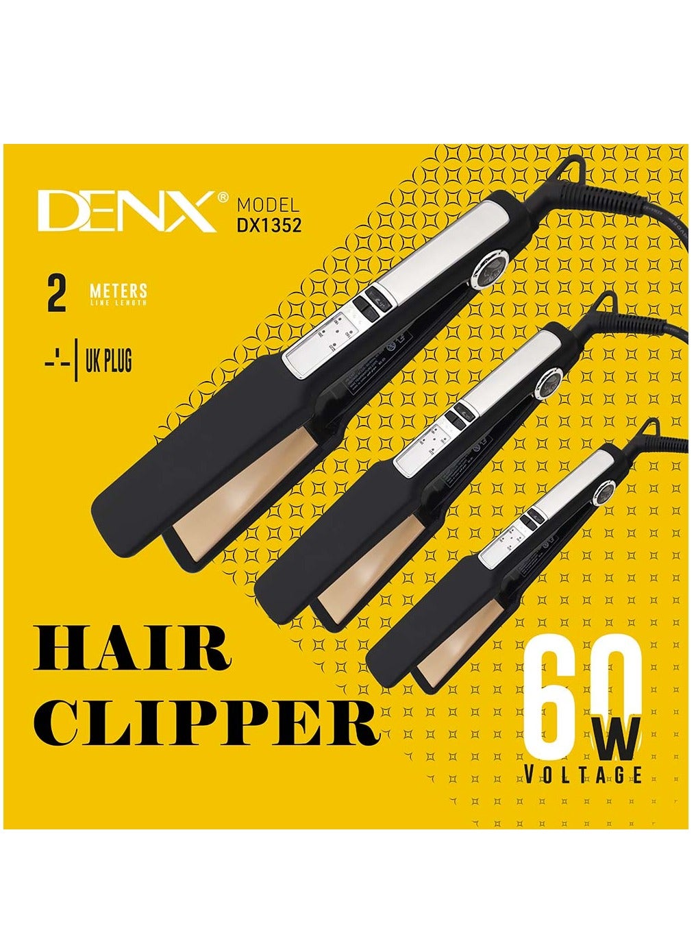 "DX1352 - Professional Ceramic Hair Straightener with Advanced Heat Technology for Effortless Styling and Salon-Quality Results"