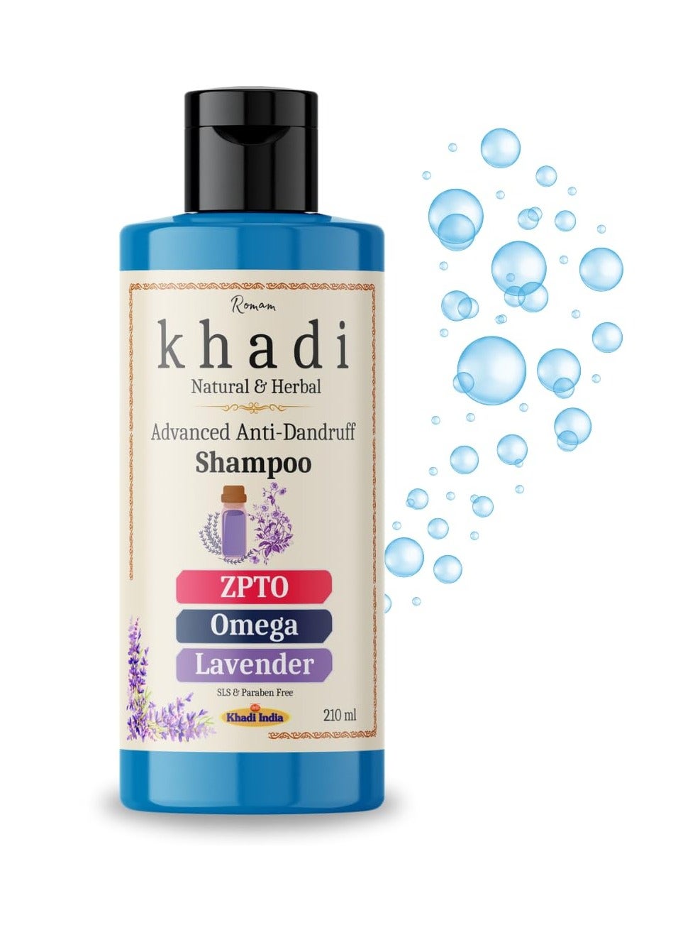 Advanced Anti-Dandruff Shampoo with ZPTO, Omega, and Lavender essential oil | Effectively Soothes the Scalp Controls Dandruff | Promotes Healthier & Refreshed Hair