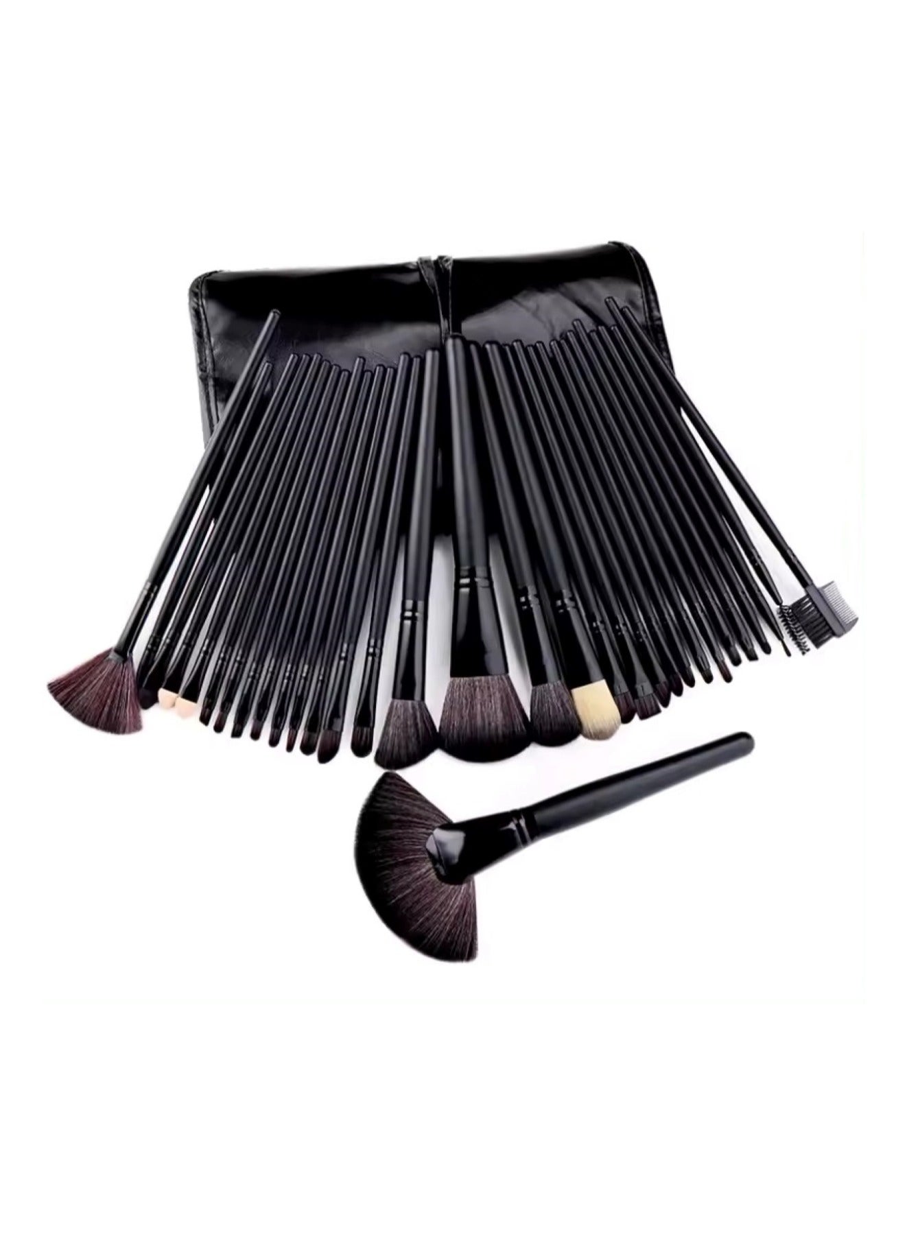 Deluxe Makeup Brush Set for Flawless Glamour Black