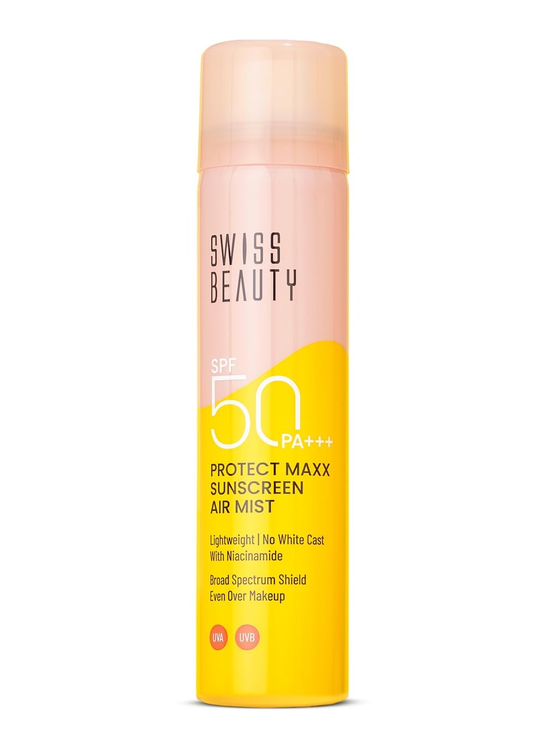 Protect Maxx Sunscreen Air Mist | SPF 50 PA+++ | With Niacinamide | UVA+UVB Protection | Even Over Makeup | For Face & Body | 80ml