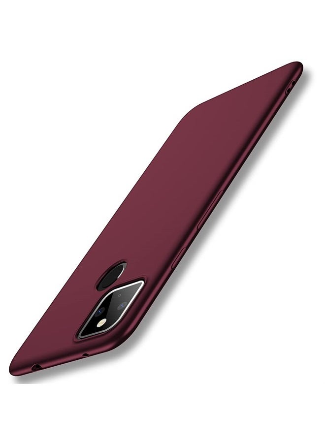 Google Pixel 5A 5G Case Ultra-Thin Slim Fit [Guardian Series] Phone Cases Soft Flexible TPU Matte Finish Coating Light Protective Back Cover for Women Compatible Google Pixel 5A 5G- Wine red