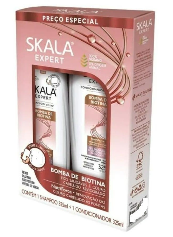 Bomba De Biotina  Hair Shampoo And Conditioner Set 2 x 325 ML‎