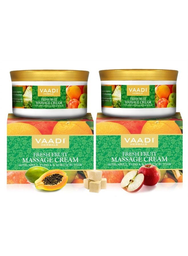 Fresh Fruit Massage Cream with Apple, Papaya & Kokum Butter, 5.3 Ounce Each (Pack of 2)