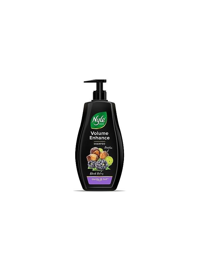 Nyle Naturals Volume Enhance Anti Hairfall Shampoo With Reetha And Blackberry Gentle and soft shampoo PH balanced and Paraben free
