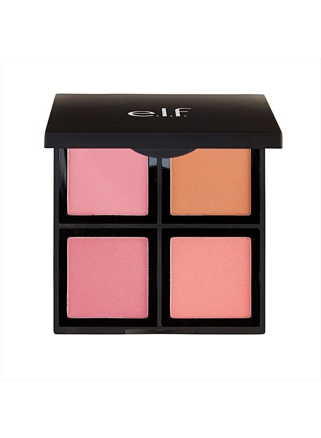 Cosmetics Powder Blush Palette, Four Blush Shades for Beautiful, Long-Lasting Pigment, Light