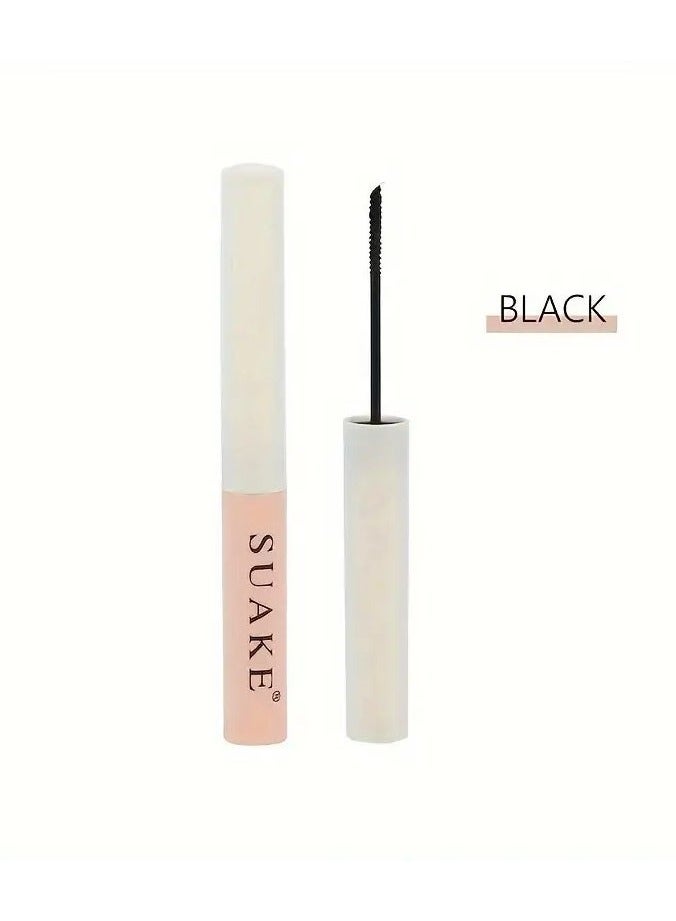 SUAKRE Korean Black Mascara, Waterproof Long-Wearing Formula for All Skin Types, Natural Volumizing Look