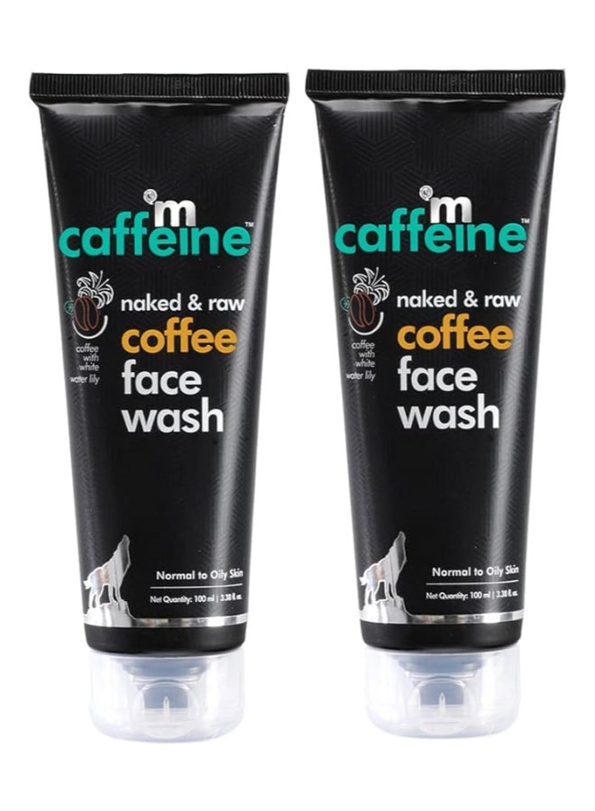 Naked & Raw Coffee Face Wash Pack Of 2, 100 ml | White Water Lily | Deep Cleanser | Oily/Normal Skin | Paraben & SLS Free