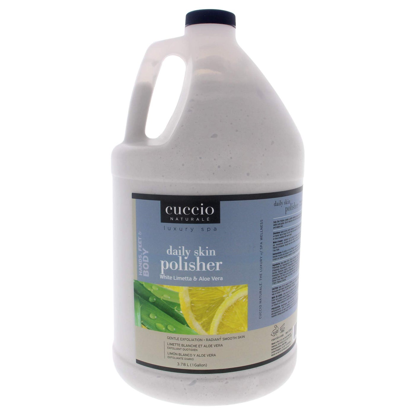 Cuccio Naturale Daily Skin Body Polisher - Soothes And Softens Your Skin - Gentle Exfoliation Process - Lifts Dead Cells From The Skinâ€™s Surface - Radiant Skin - White Limetta And Aloe Vera - 1 Gallon