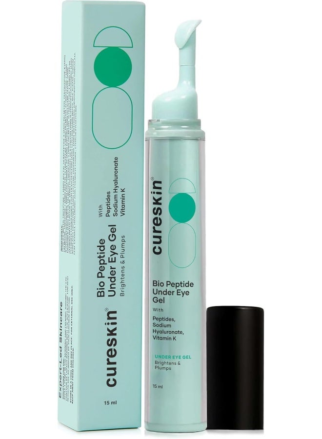 Cureskin Under Eye Gel for Dark Circles for Women and Men | Bio-Peptide Under Eye Gel to Reduce Dark Circles, Puffiness & Wrinkles | Under Eye Cream for Men and Women