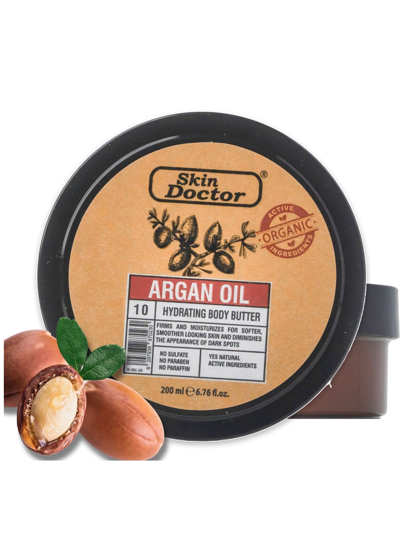 Argan-Enhanced Body Butter Skin Hydration and Nourishing Solution - All Skin Types 200ml