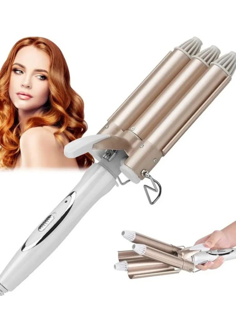 Curling Irons, Hair Waver, 3 Barrels, Adjustable Temperature Curling Wand, Fast Heating Curler for Long/Short Hair Styling Tool, 22mm