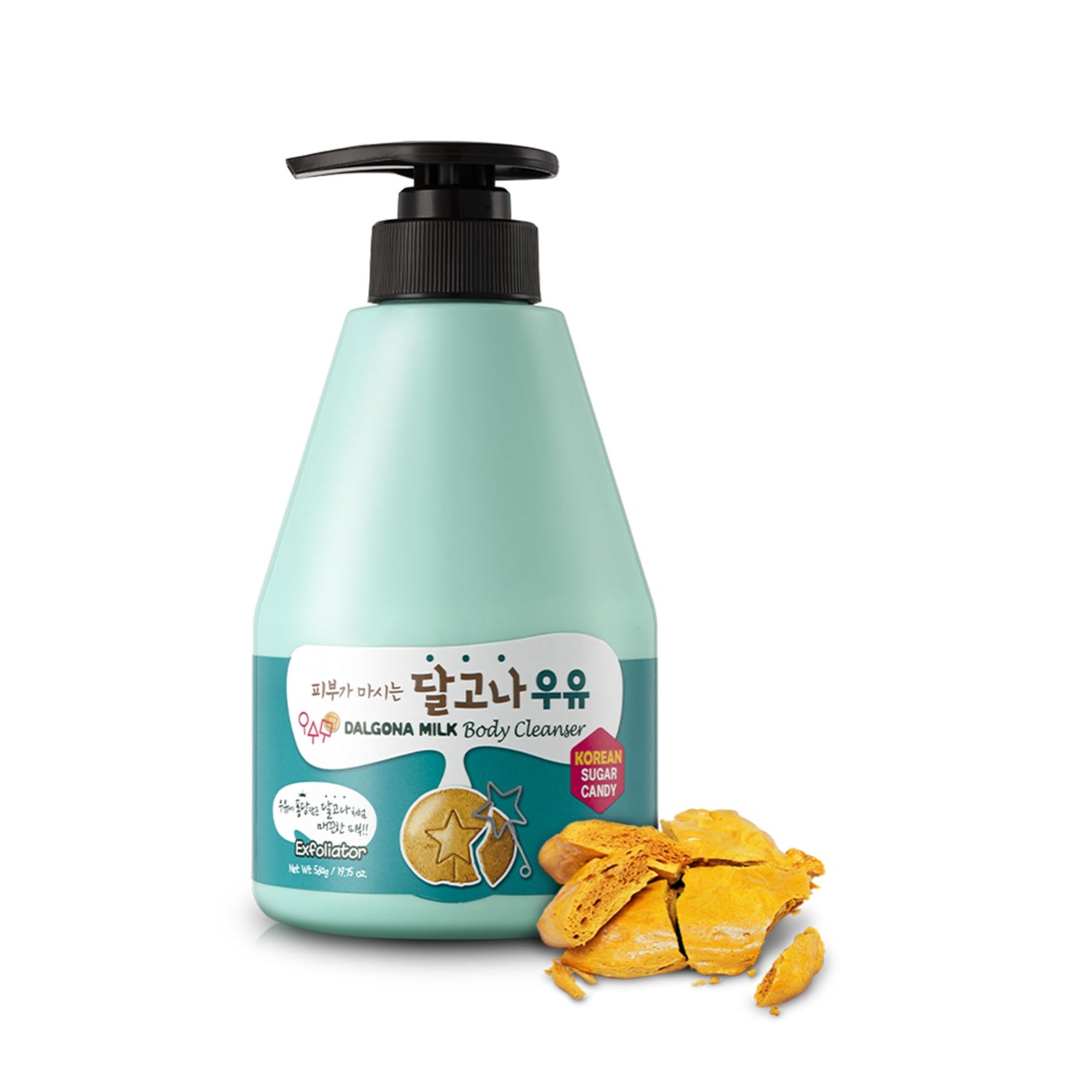 Kwailnara Dalgona Sugar Cookie Body Wash â€“ Korean Body Wash With Black Sugar Extract for Exfoliated and Refreshed Skin 560 g / 19.75 oz.