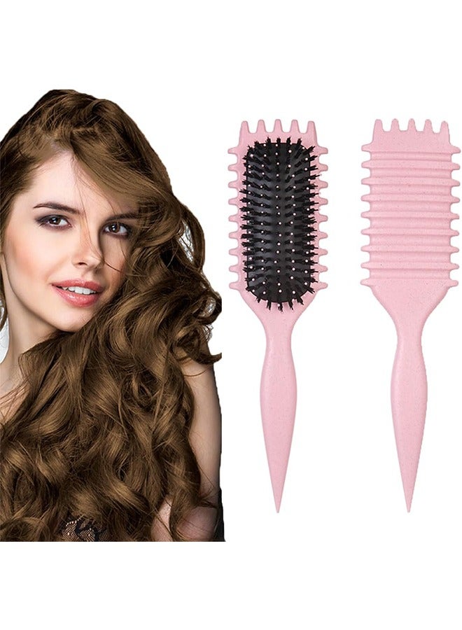 Curl Brush Defining Curly Hair Comb for Curly Hair Detangling Shaping Define Curling Brush for Women Men Girls Pink