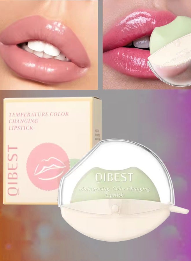 Color Changing Lip Shape Lipstick with Beeswax Moisturize Hydrating Glow Lipstick Shimmer Moisturizing Temperature Color Changing Lip Tint Long Lasting Easy to Color Lip Balm 03