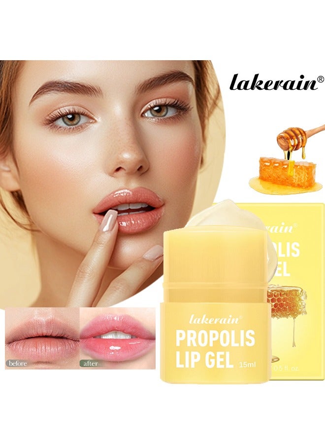 Propolis Lip Gel，Nourishing Lip Butter Moisturizing Lip Balm Natural Lip Care Hydrating Lip Balm Honey Lip Butter Balm Propolis Lip cerin Propolis Lip Mask Long Lasting Smooth Gel 15ml