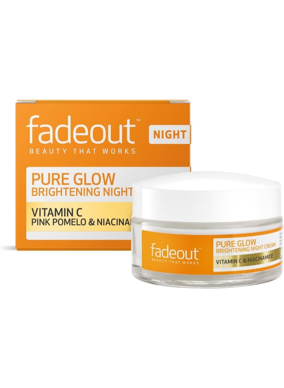 Fade Out Pure Glow Brightening Night Cream with Vitamin C, Pink Pomelo and Niacinamide 50G