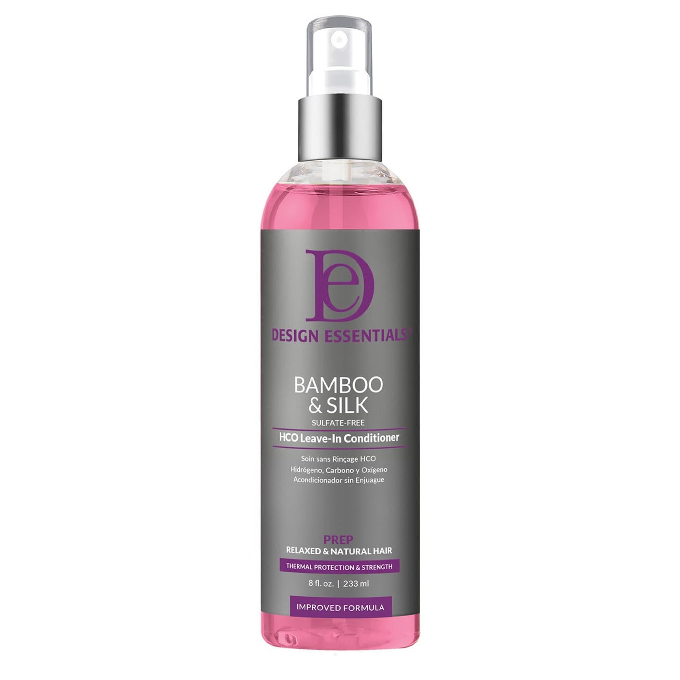 Design Essentials Bamboo & Silk HCO Leave-In Conditioner, Thermal Protection for Natural and Relaxed Hair, Softens & Detangles, 8 Oz, Pack of 1