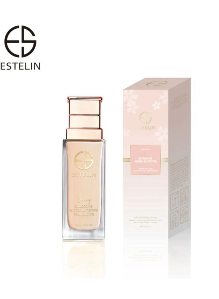 Cherry Blossoms Micro-Nutritive Foundation Long Wearing Full Coverage Natural Matte Finish Foundation 30 g